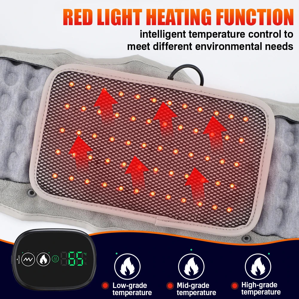 Electric Heating Waist Massage Belt Inflatable Lumbar Protector Back Airbag Support Cordless Vibration Massager Muscle Relax